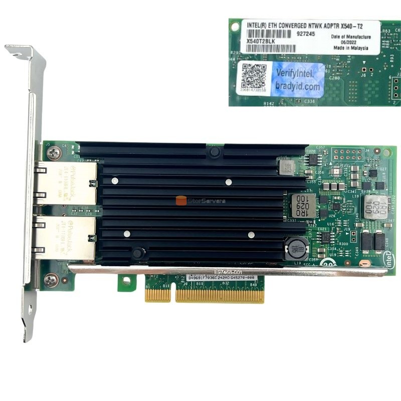 Сетевая карта X540-T2 PCIe 2.1 x8, 2 порта 10G RJ-45 Ethernet